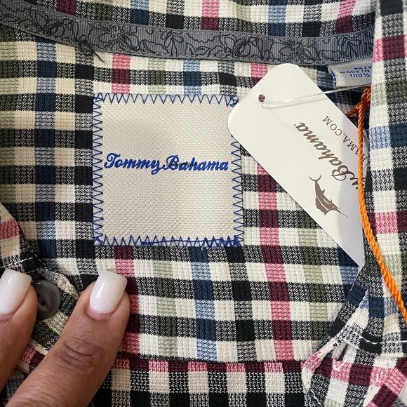 Tommy Bahama Multicolor Plaid Button Down Shirt - Picture 9 of 12